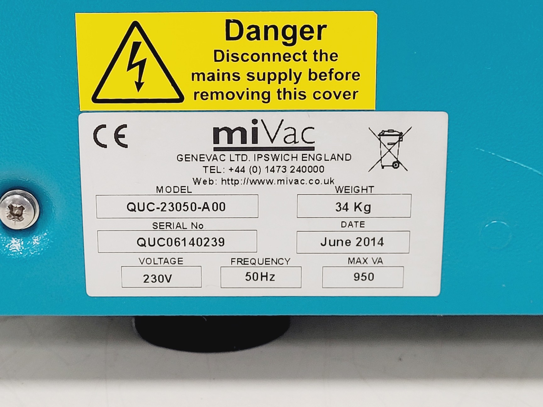 Image of GeneVac MiVac Quattro Concentrator & Pump System Lab