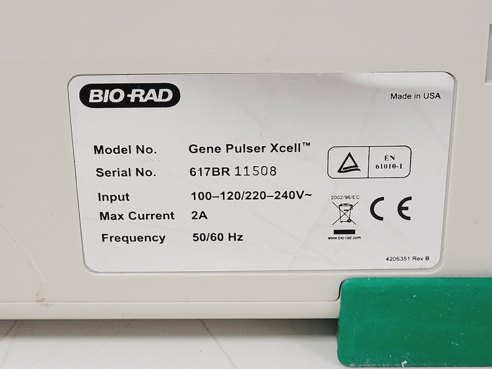 Image of Bio-Rad GenePulser Xcell and CE Module Electroporation System Lab