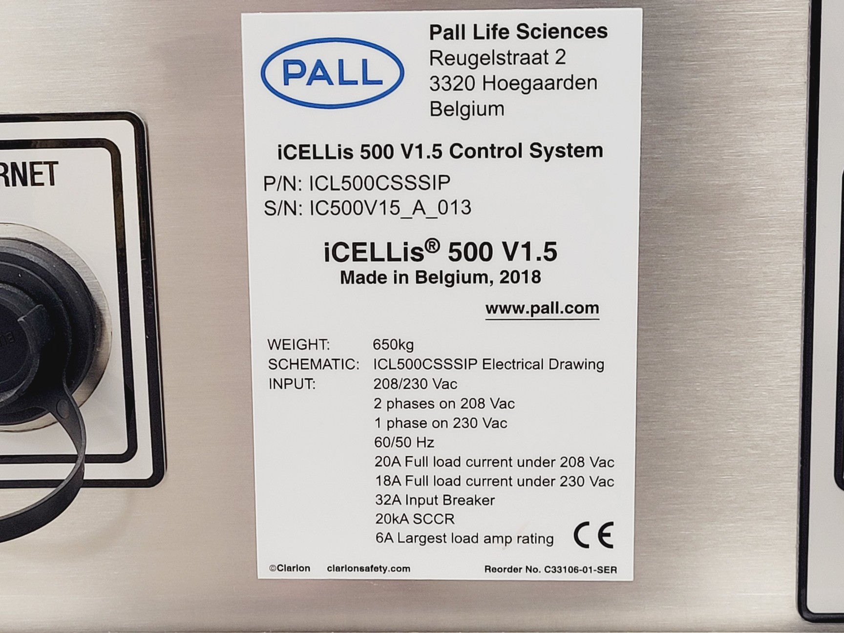 Image of Pall Life Sciences iCELLis 500 V1.5 Control System