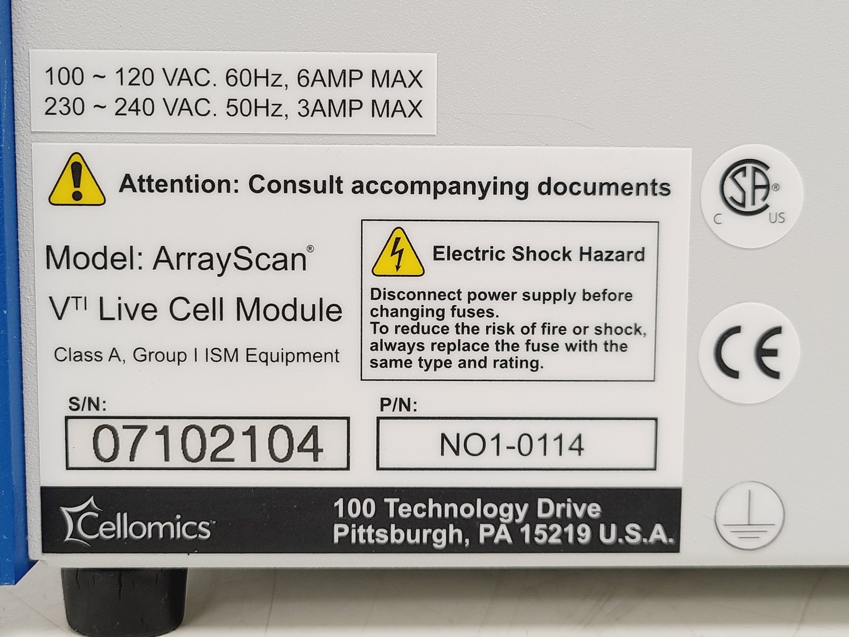 Image of Thermo Fisher Cellomics ArrayScan VTI HCS Reader with Live Cell Module