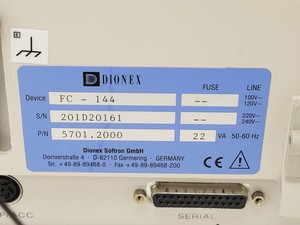 Thumbnail image of Thermo Fisher Dionex HPLC System, ICS-3000, UVD 170U, FC-144,ICS-5000 