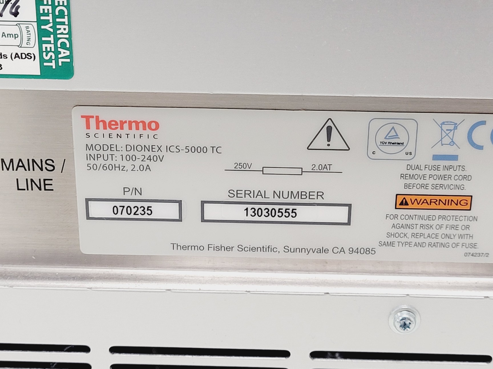Image of Thermo Fisher Dionex HPLC System, ICS-3000, UVD 170U, FC-144,ICS-5000 