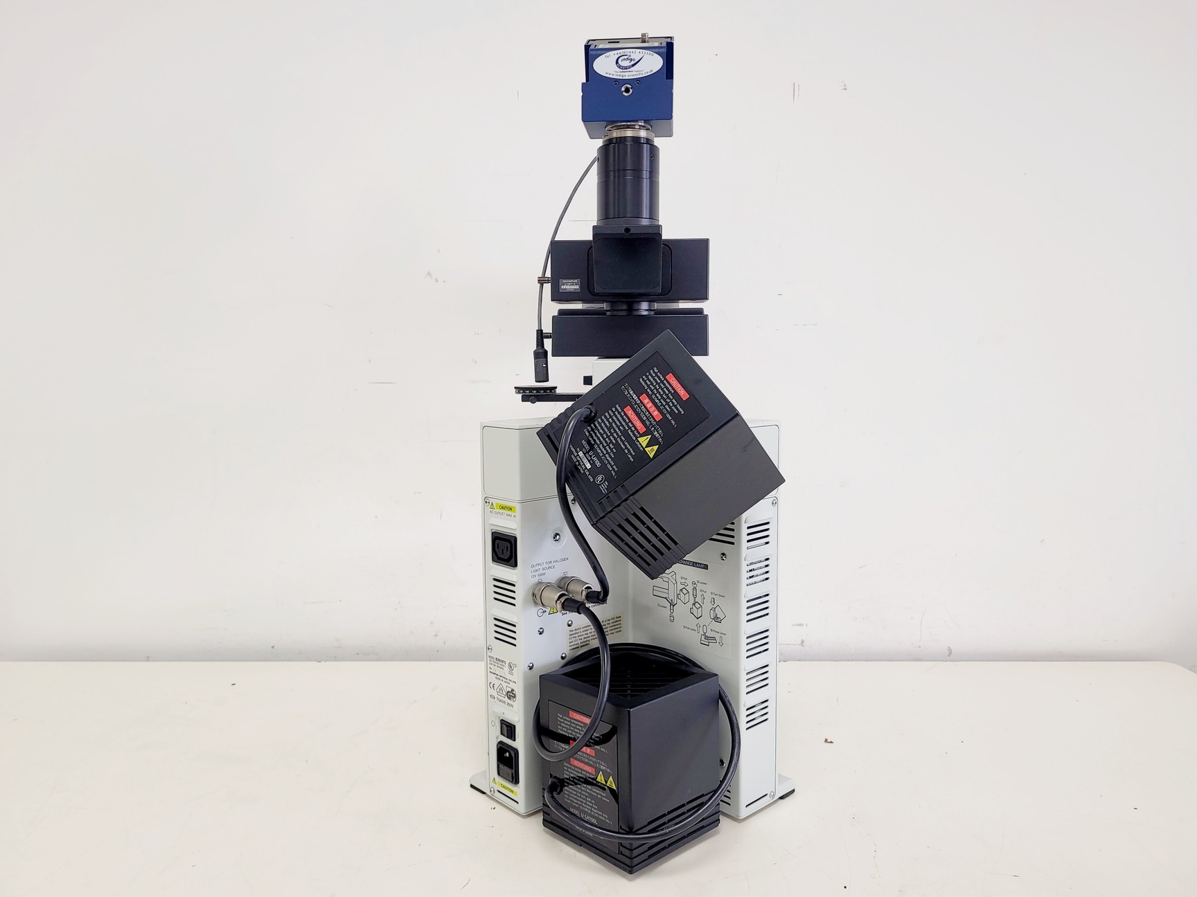 Image of Olympus BX60F5 Microscope w/ 4 x Objectives 5/10/20/50x LMPlanFl UMPlanFl Lab