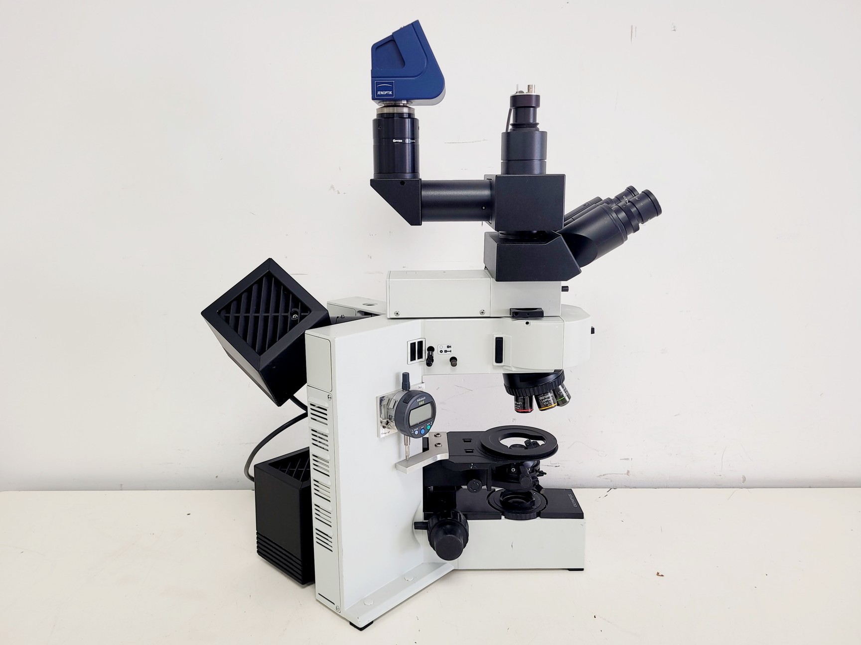 Image of Olympus BX60F5 Microscope w/ 4 x Objectives 5/10/20/50x LMPlanFl UMPlanFl Lab