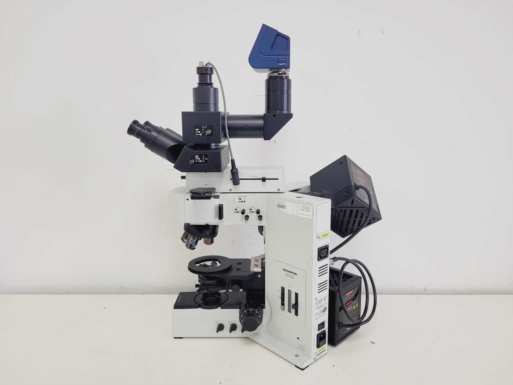 Image of Olympus BX60F5 Microscope w/ 4 x Objectives 5/10/20/50x LMPlanFl UMPlanFl Lab