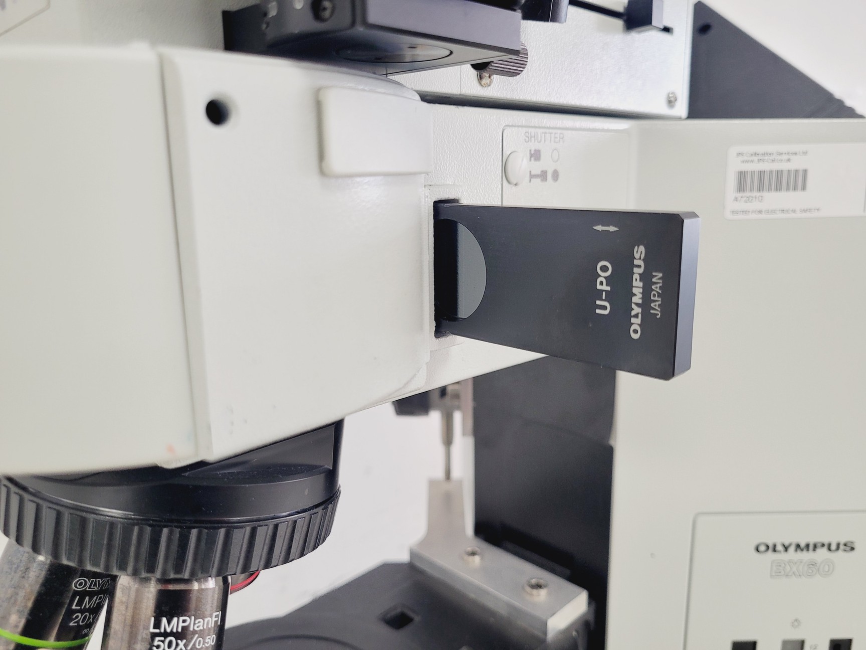 Image of Olympus BX60F5 Microscope w/ 4 x Objectives 5/10/20/50x LMPlanFl UMPlanFl Lab