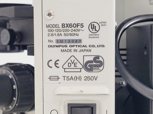 Thumbnail image of Olympus BX60F5 Microscope w/ 4 x Objectives 5/10/20/50x LMPlanFl UMPlanFl Lab