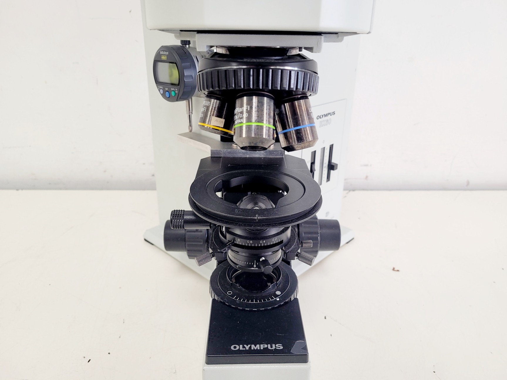 Image of Olympus BX60F5 Microscope w/ 4 x Objectives 5/10/20/50x LMPlanFl UMPlanFl Lab