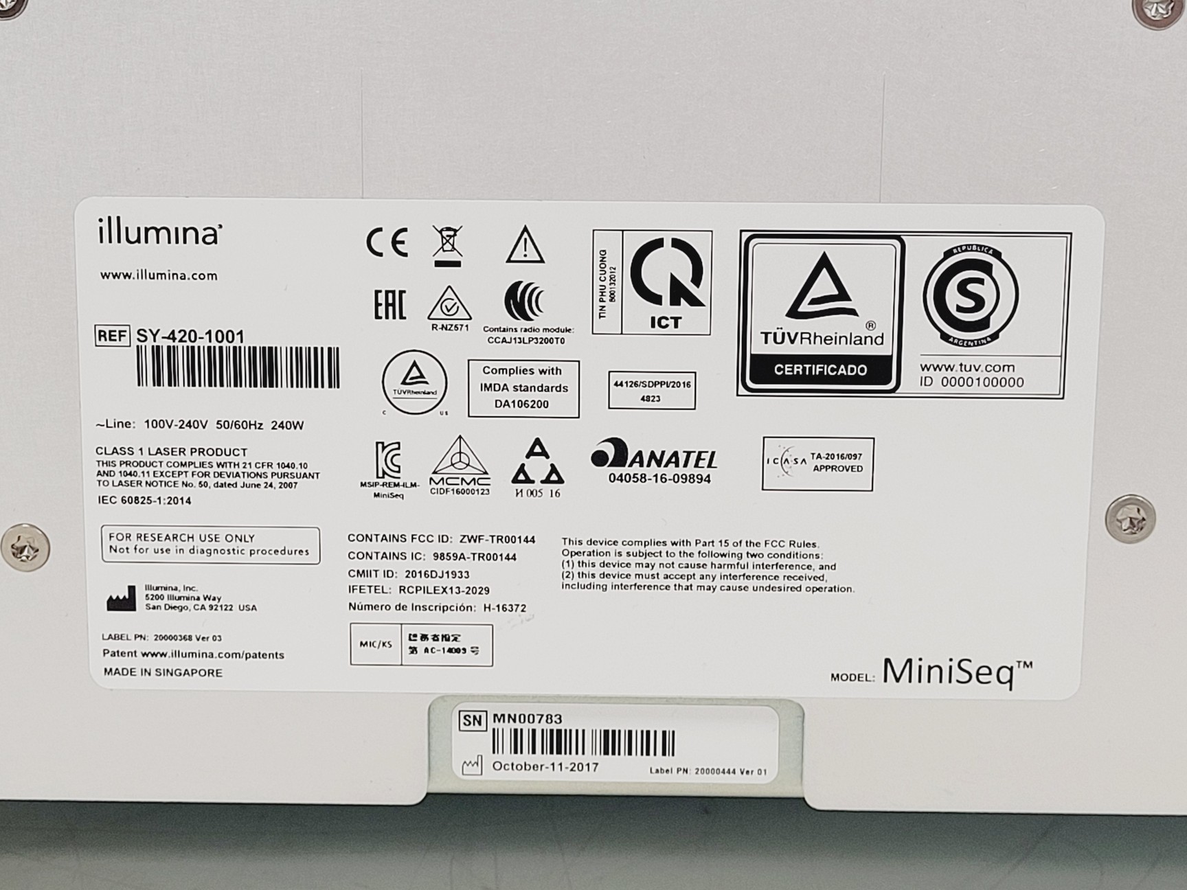 Image of Illumina MiniSeq DNA Sequencer Lab