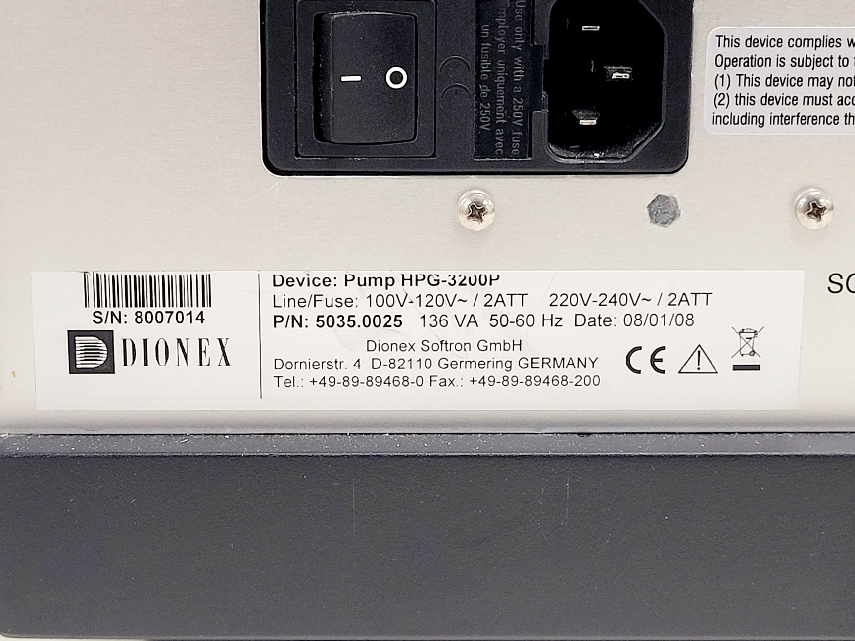 Image of Dionex UltiMate 3000 HPG-3200P HPLC Module Lab