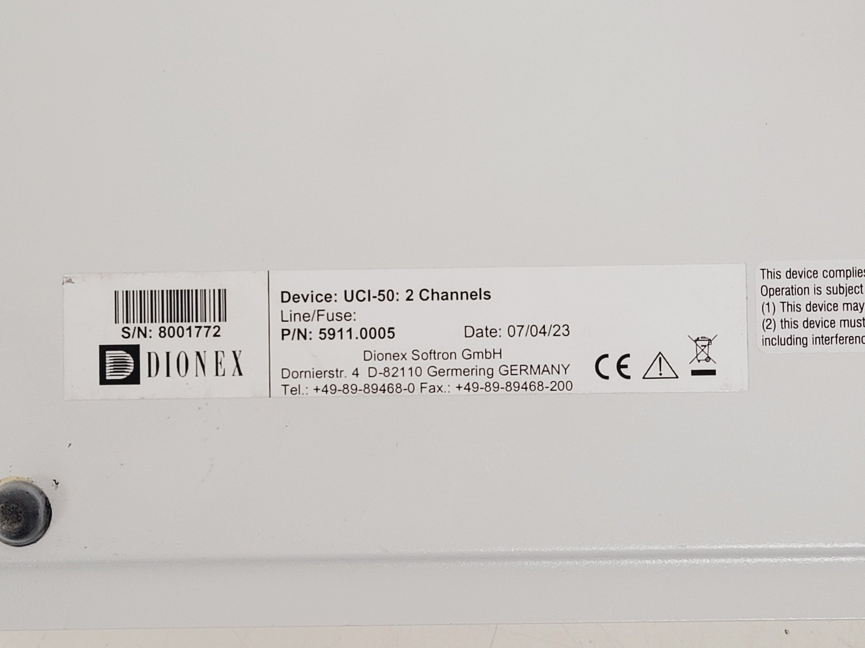 Image of Dionex UCI-50 Universal Chromatography Interface & Cable