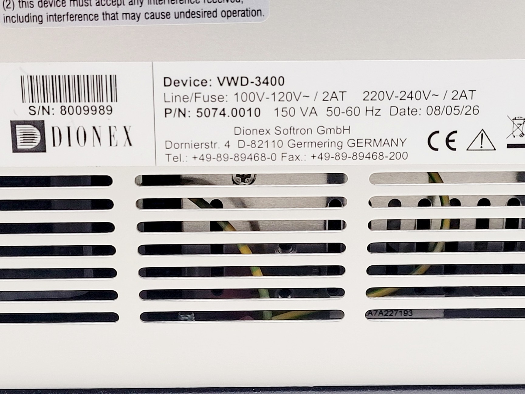 Image of Dionex UltiMate 3000 Variable Wavelength Detector Lab