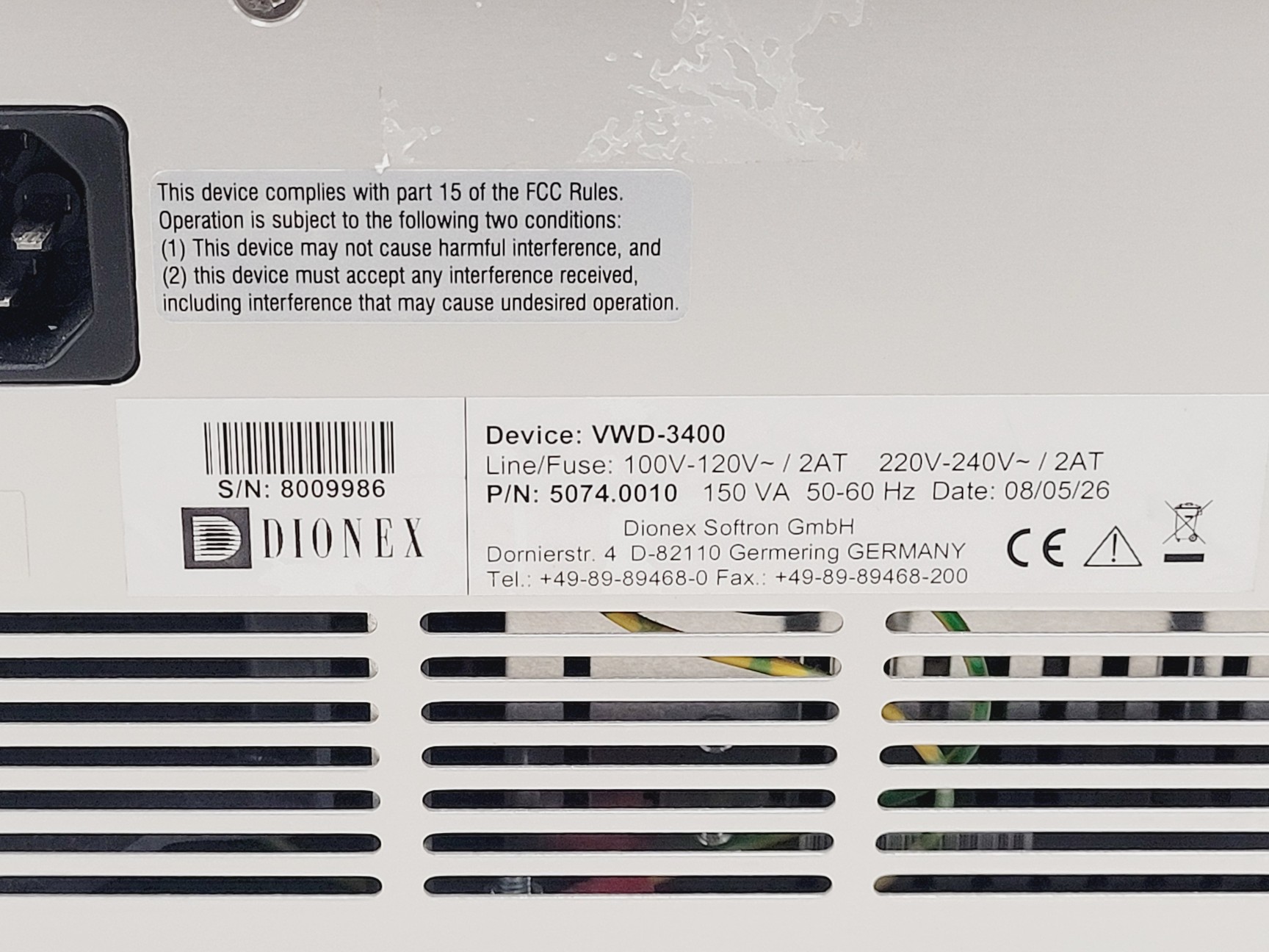 Image of Dionex UltiMate 3000 Variable Wavelength Detector Lab