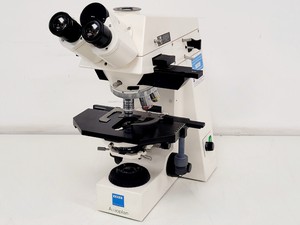 Image of Carl Zeiss Axioplan Compound Microscope w/ 3 x Objectives 4x/10x/100x