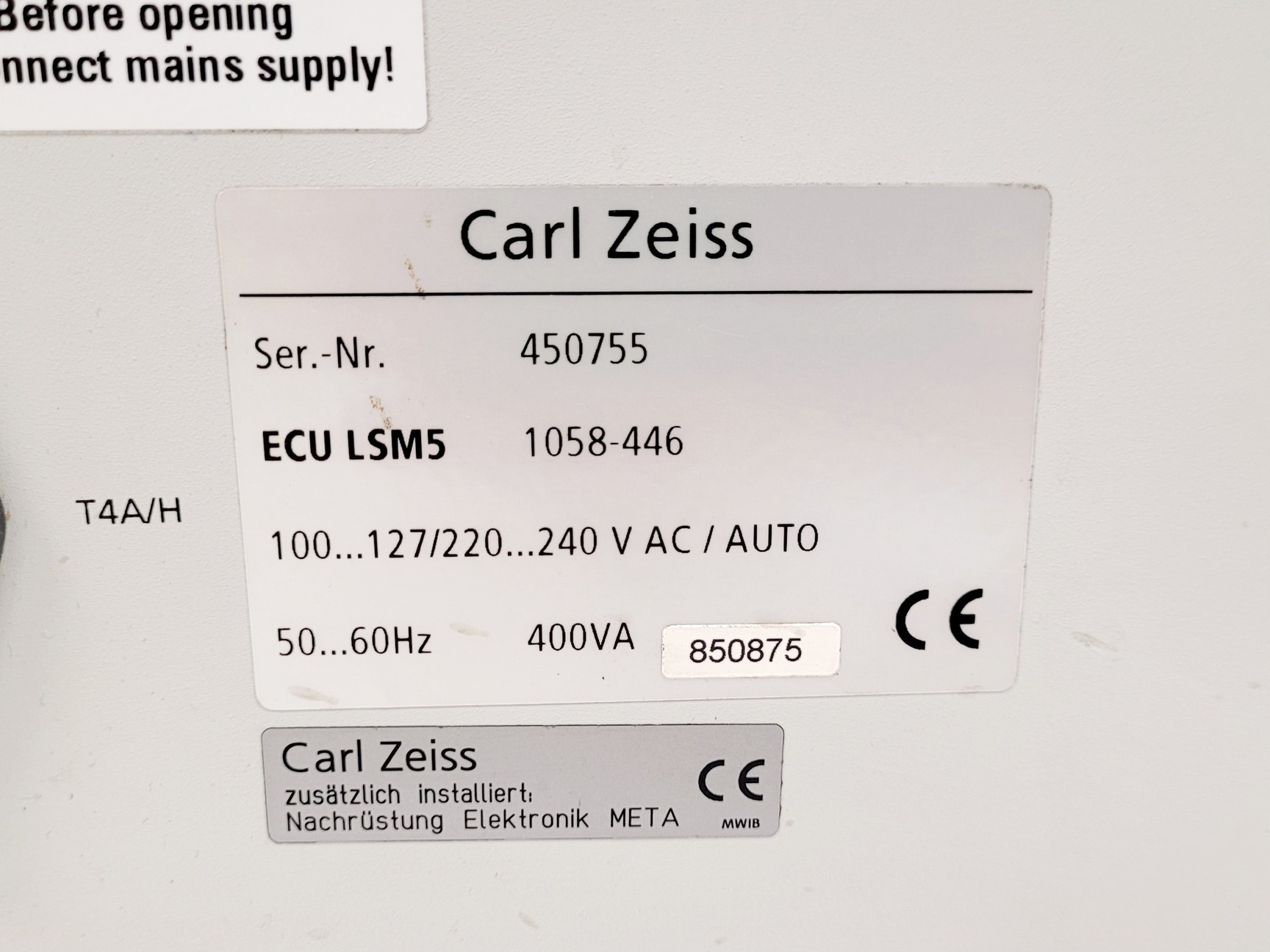 Image of Carl Zeiss LSM 5 Lasermodul Confocal Laser Attachment w/ ECU LSM 5 1058-446