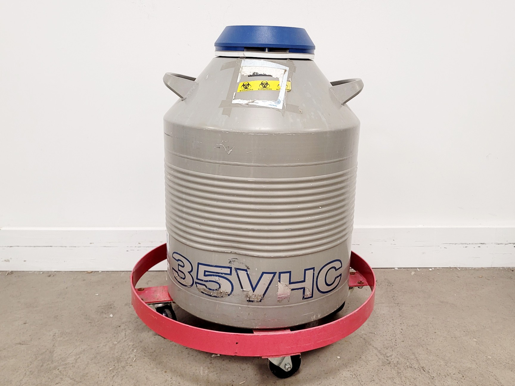 Image of Taylor-Wharton 35 VHC Liquid Nitrogen Dewar w/ Wheeled Base 