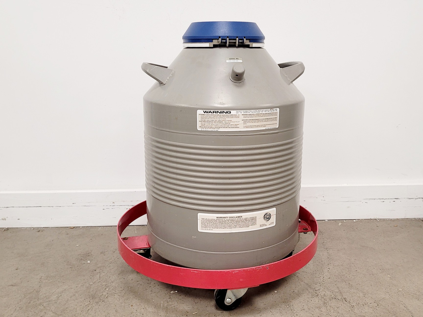 Image of Taylor-Wharton 35 VHC Liquid Nitrogen Dewar w/ Wheeled Base 