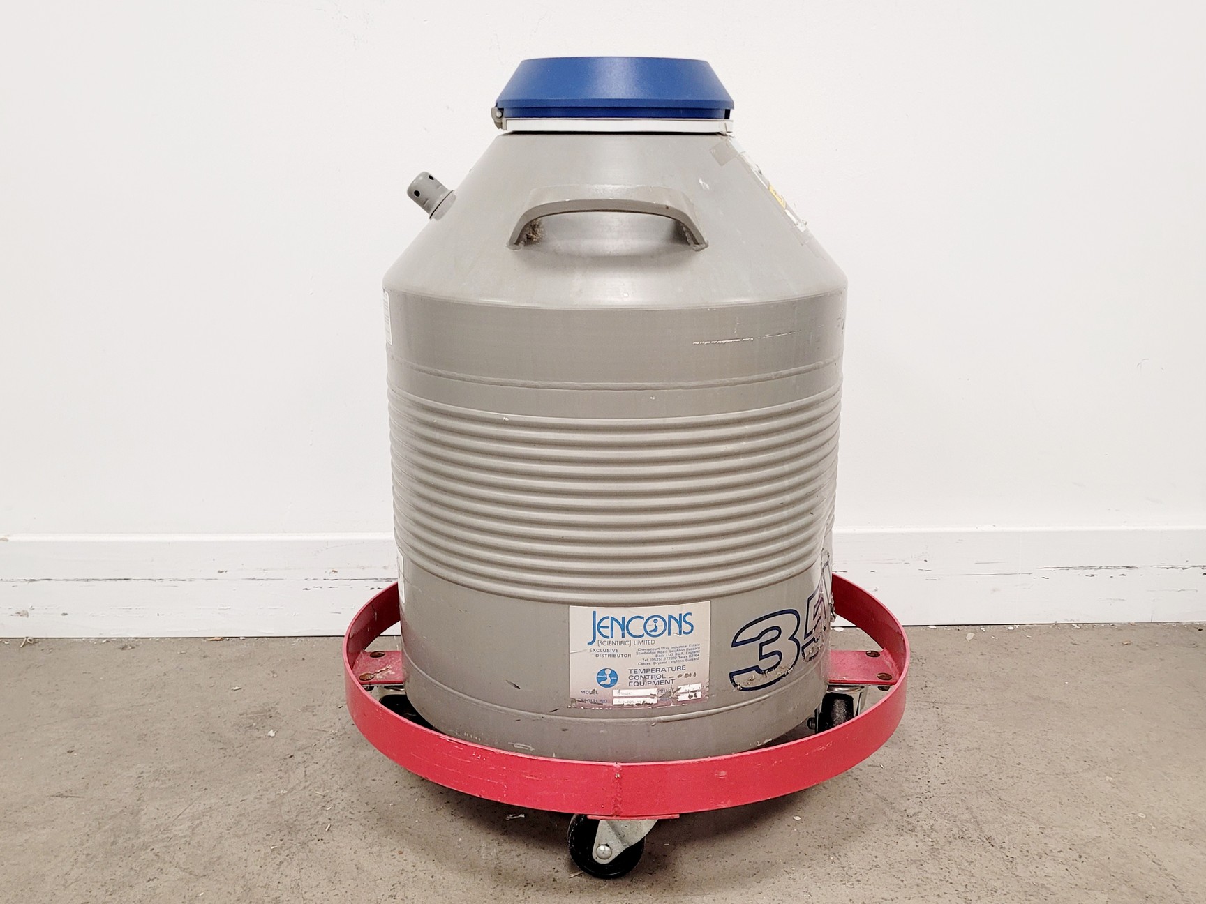 Image of Taylor-Wharton 35 VHC Liquid Nitrogen Dewar w/ Wheeled Base 