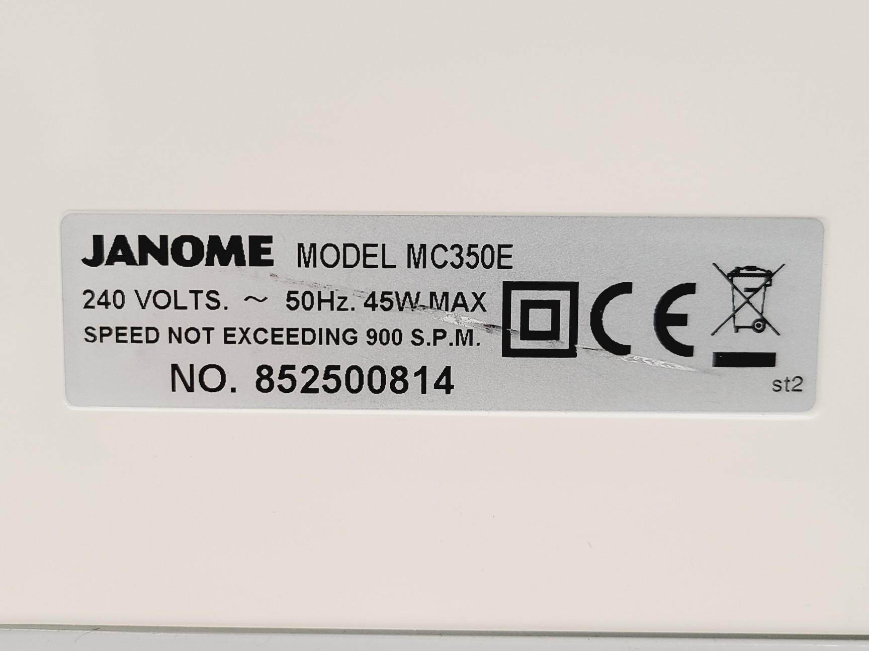 Image of Janome Memory Craft 350 Sewing/Embroidery Machine MC350E