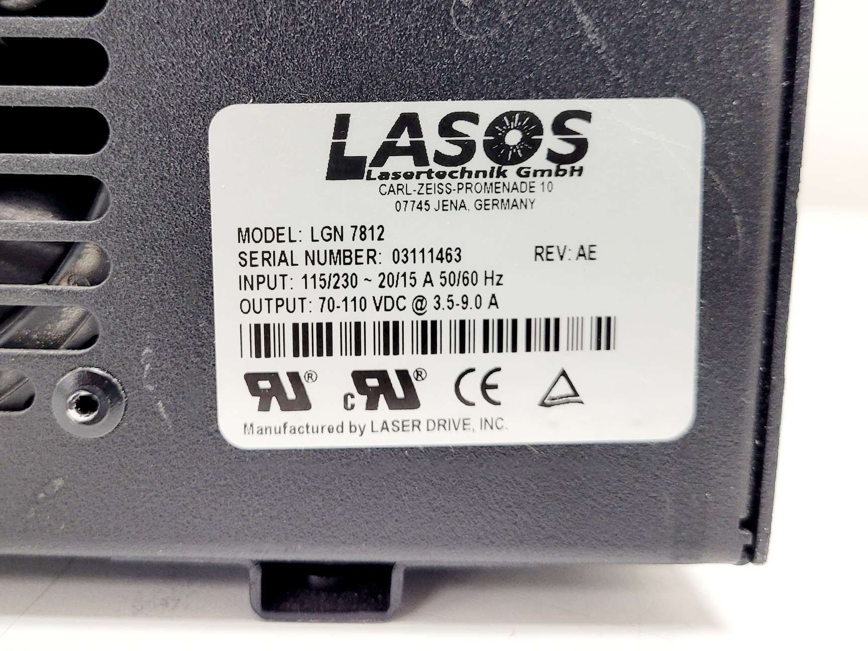 Image of Lasos LKG7812 ML04 Class 3B Laser w/ LGN 7812 Power Supply Lab