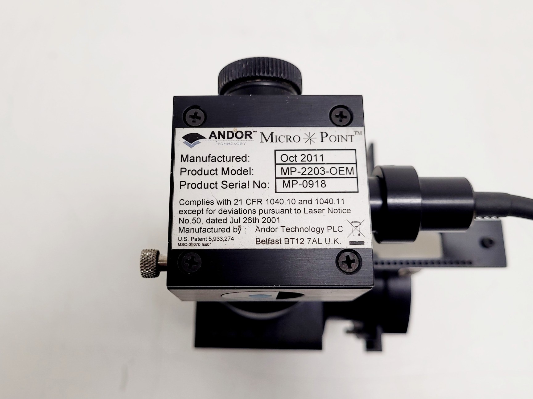 Image of Micro Point Model NL100 Class 3B Laser w/ NL100 Power Supply Lab