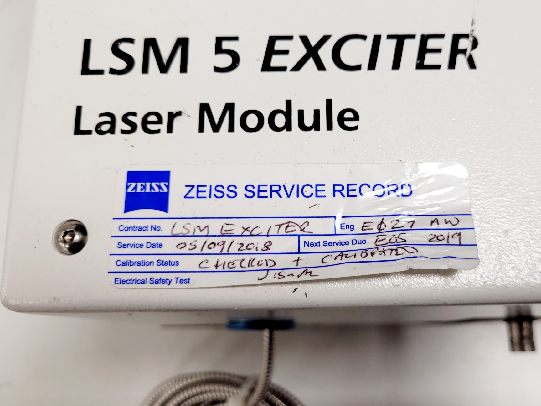 Image of Zeiss LSM 5 Exciter Laser Module 5mW 543nm, 5mW 633nm, 500mW 450nm Lab