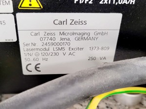 Thumbnail image of Zeiss LSM 5 Exciter Laser Module 5mW 543nm, 5mW 633nm, 500mW 450nm Lab