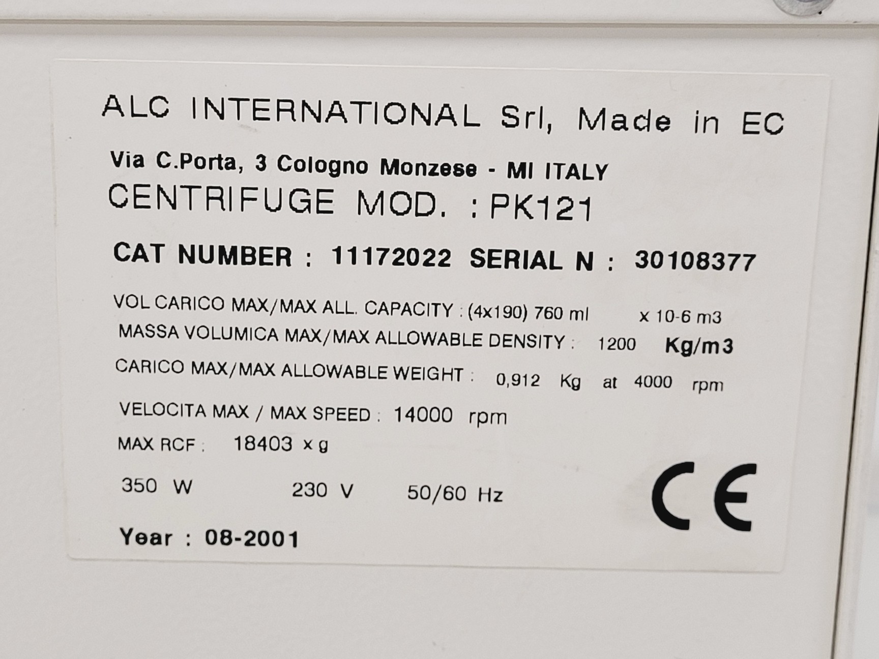 Image of ALC PK121 Multispeed Centrifuge w/ T515 Rotor 4300RPM Lab