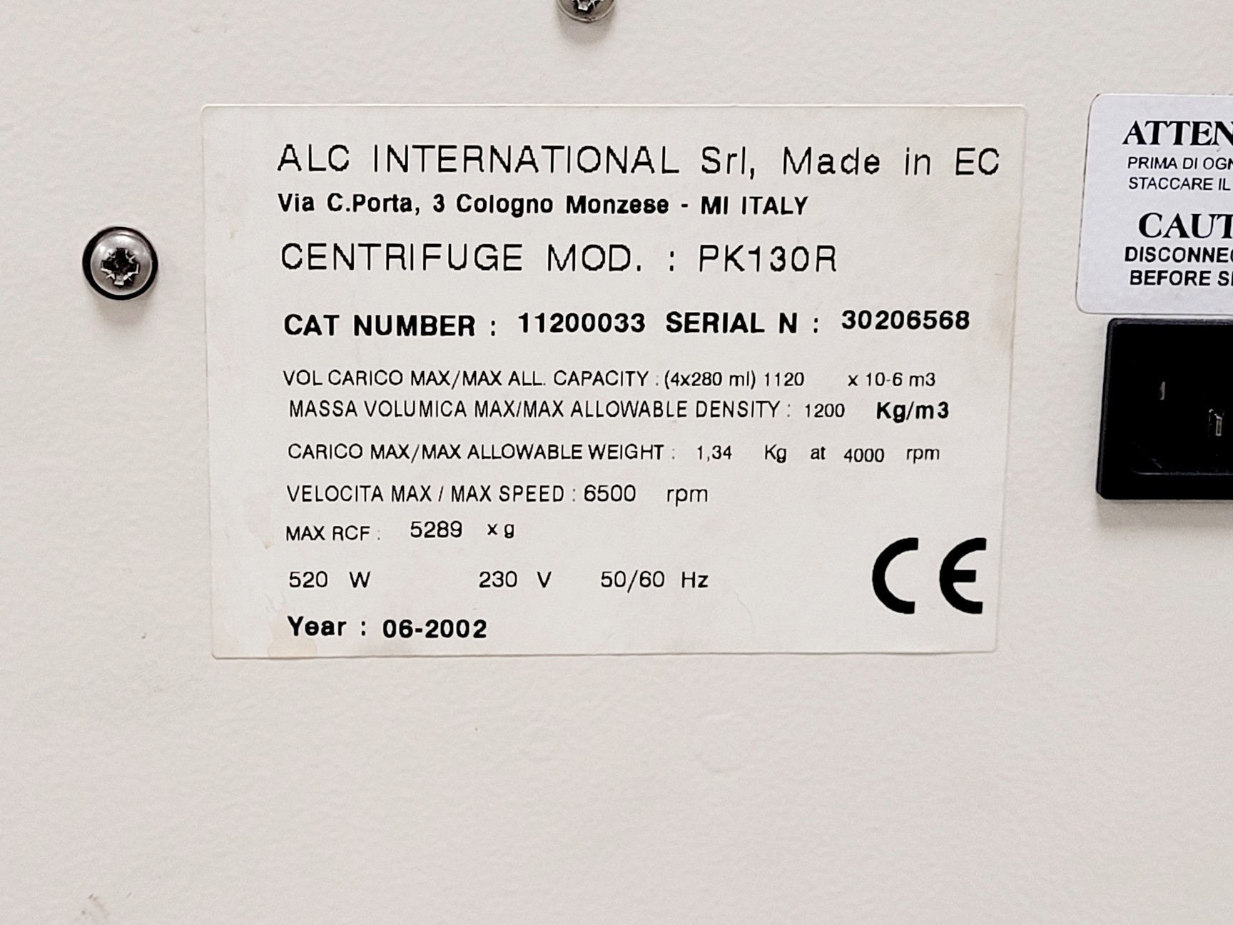 Image of ALC PK 130R Refrigerated Centrifuge w/ T535 Rotor 4300RPM Lab