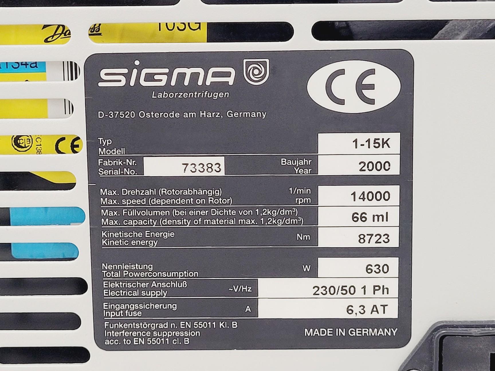 Image of Sigma 1-15K Refrigerated Benchtop Centrifuge