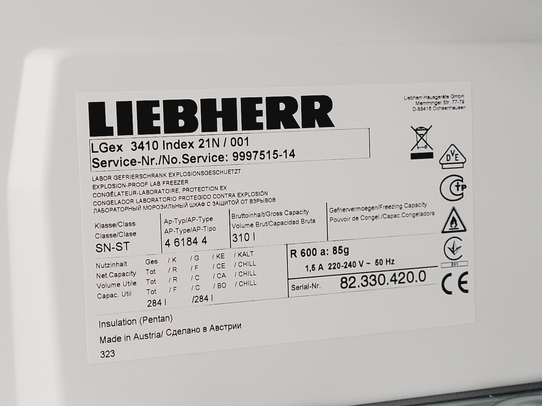 Image of Liebherr Mediline LGex 3410 Laboratory Freezer