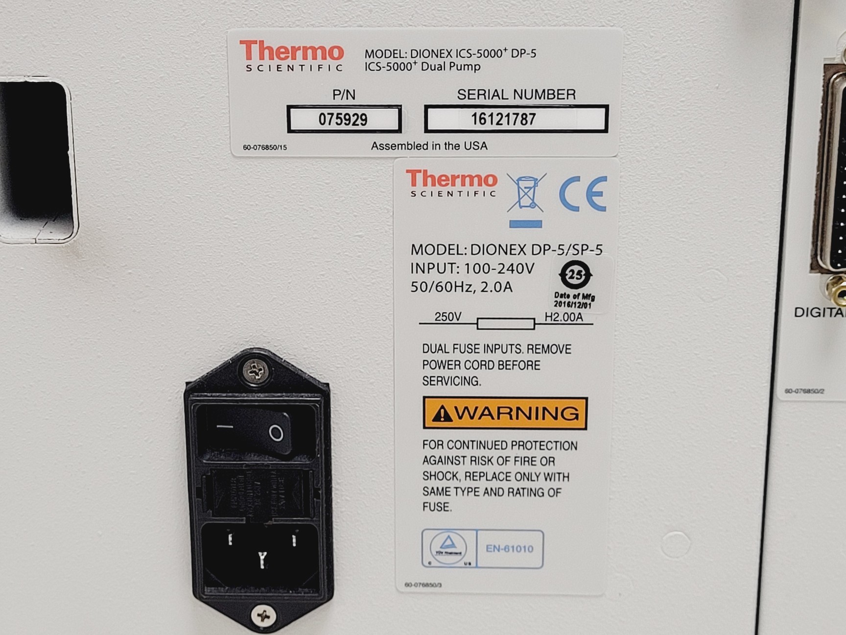 Image of Thermo Scientific Dionex ICS-5000 Ion Chromatography System, AS-AP, DP-5 Lab