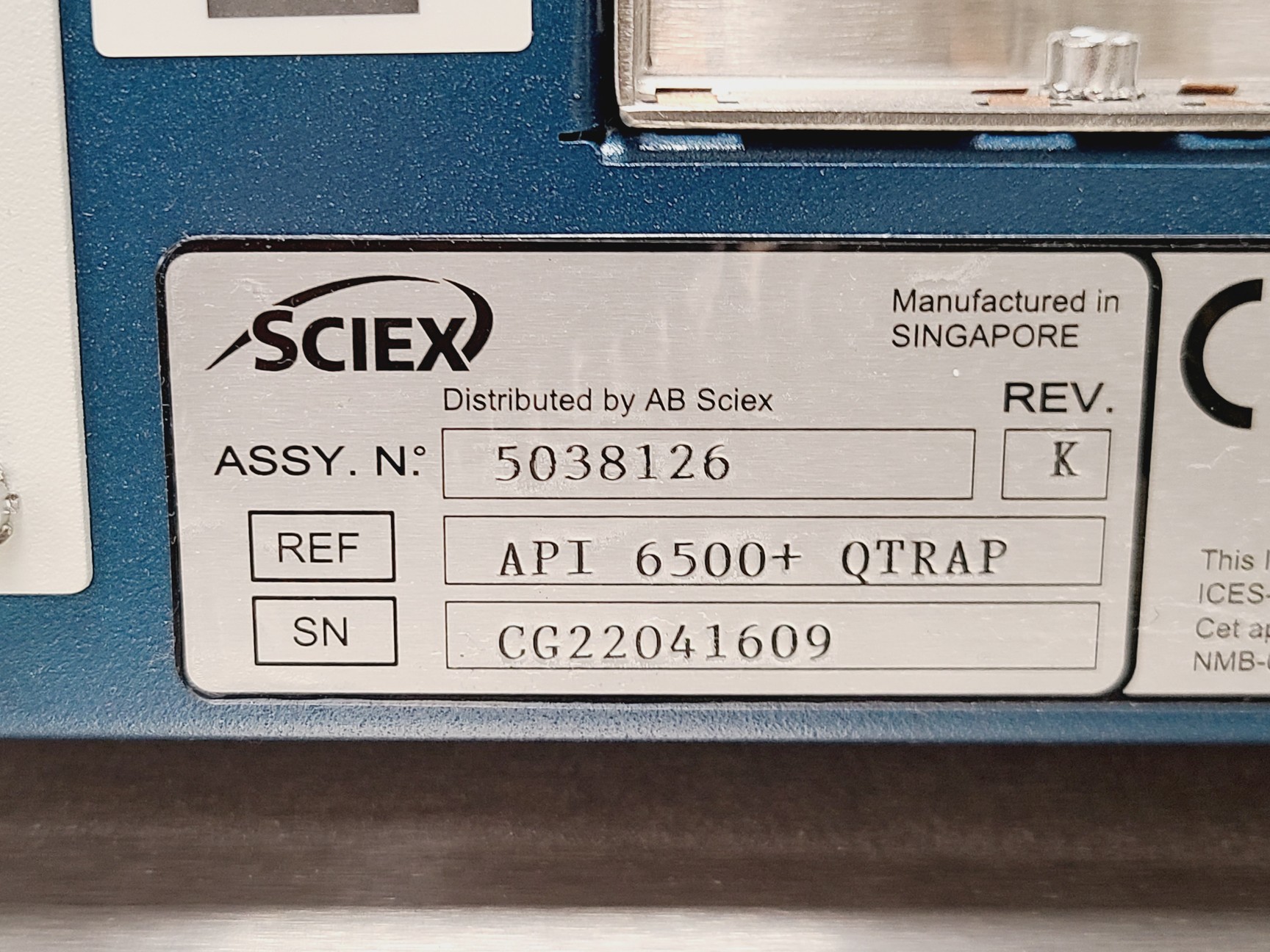 Image of Sciex QTRAP 6500+ LC-MS System w/ PEAK MS Table-1B Mass Spectrometry Lab