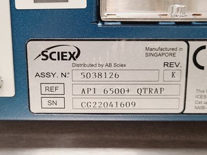 Thumbnail image of Sciex QTRAP 6500+ LC-MS System w/ PEAK MS Table-1B Mass Spectrometry Lab
