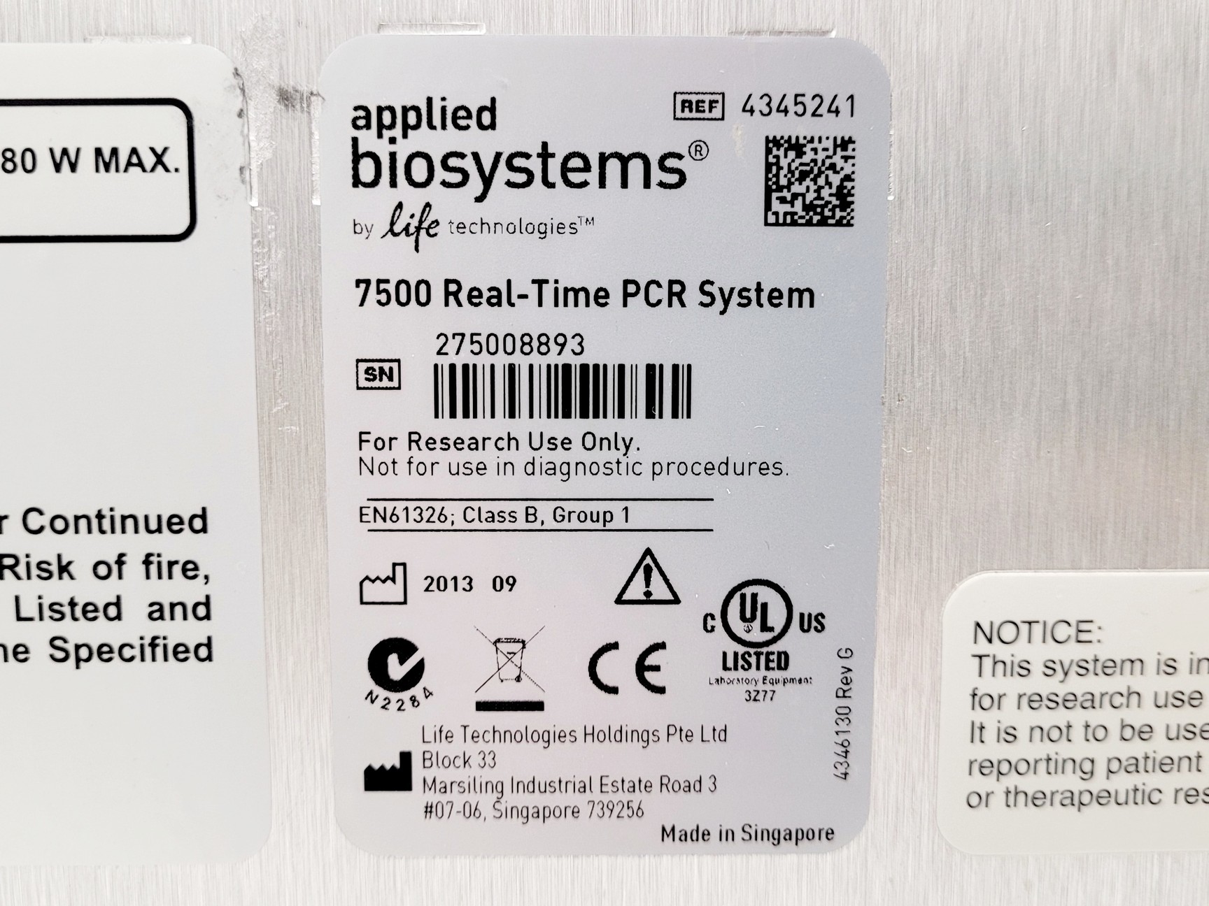 Image of Applied Biosystems 7500 Real-Time PCR System w/ PC & Software Lab