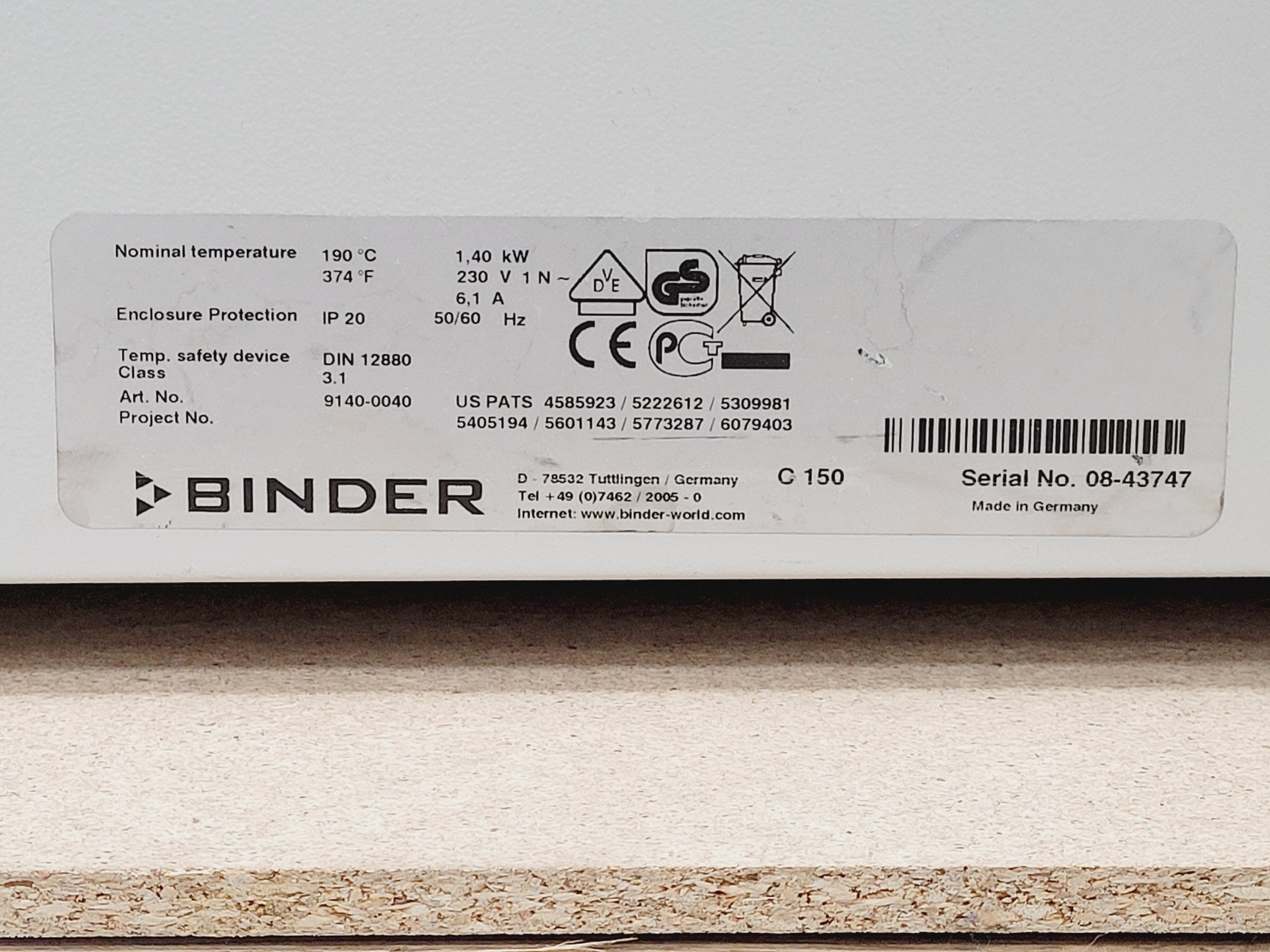 Image of Binder C 150 CO2 Incubator