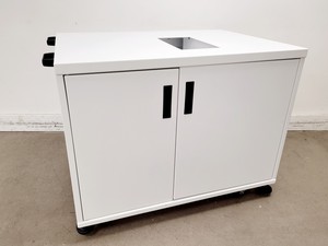 Image of White Metal Laboratory Cupboard/Cabinet on Wheels