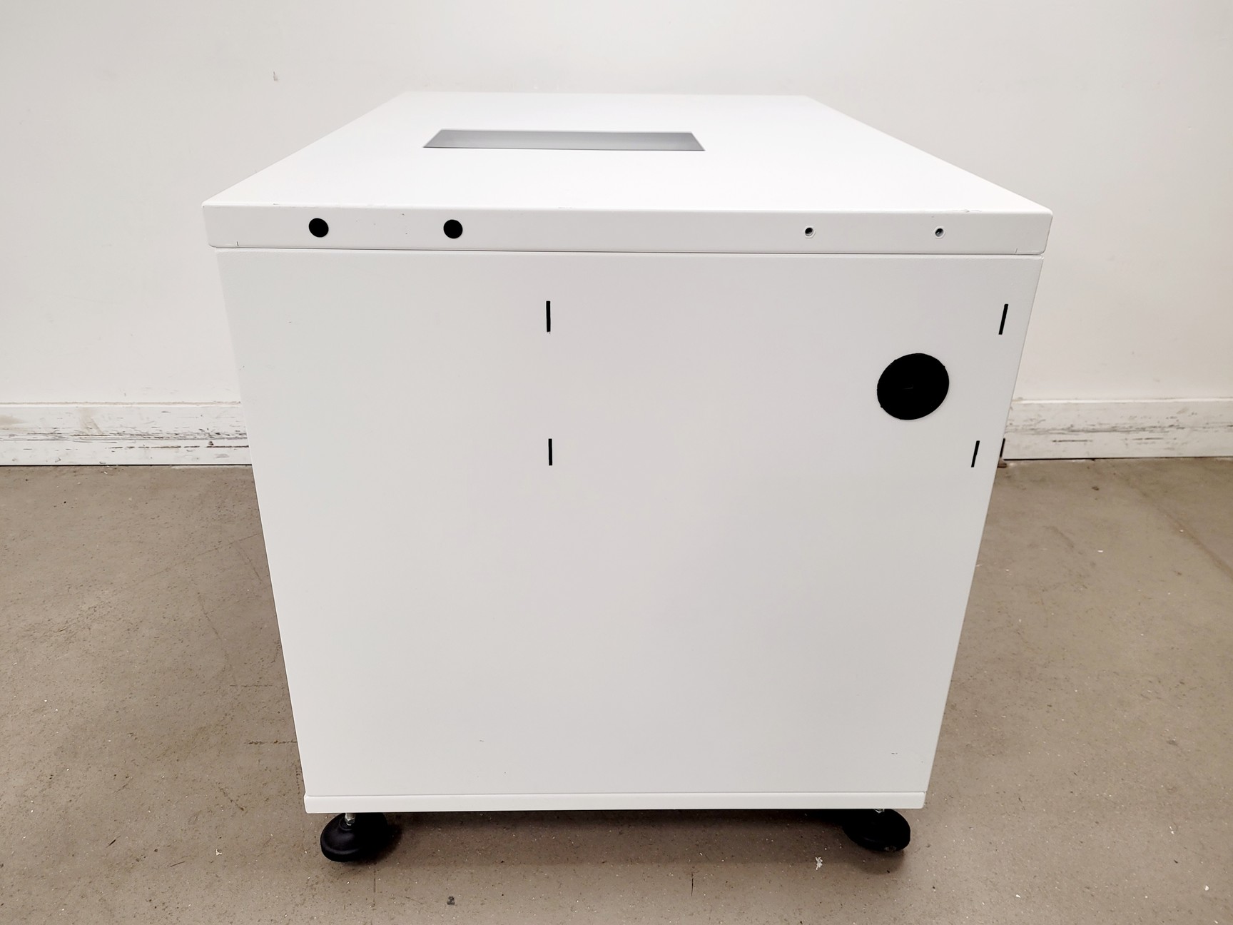 Image of White Metal Laboratory Cupboard/Cabinet on Wheels
