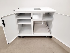 Thumbnail image of White Metal Laboratory Cupboard/Cabinet on Wheels