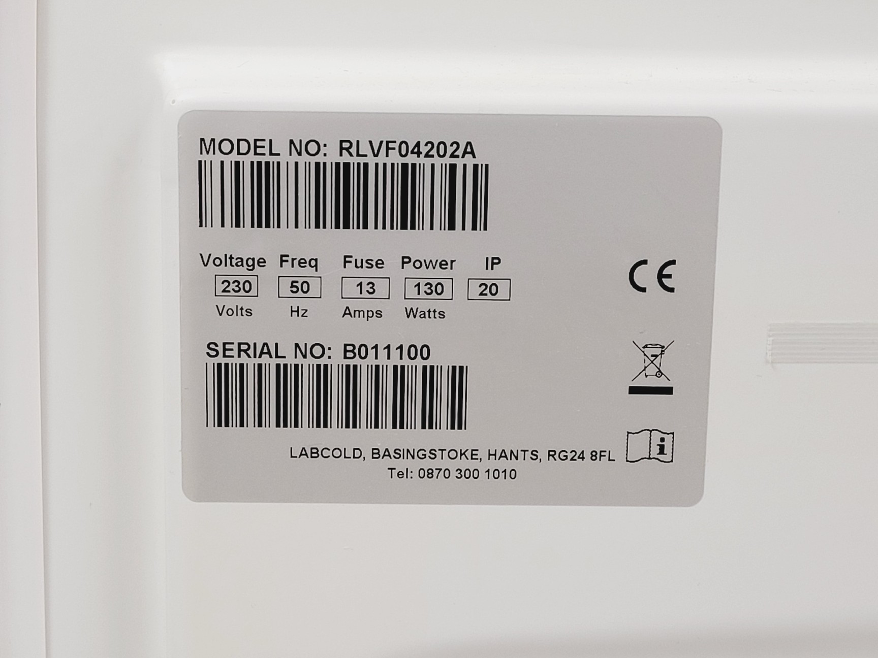 Image of Labcold Sparkfree Lab Freezer Model RLVF04202A