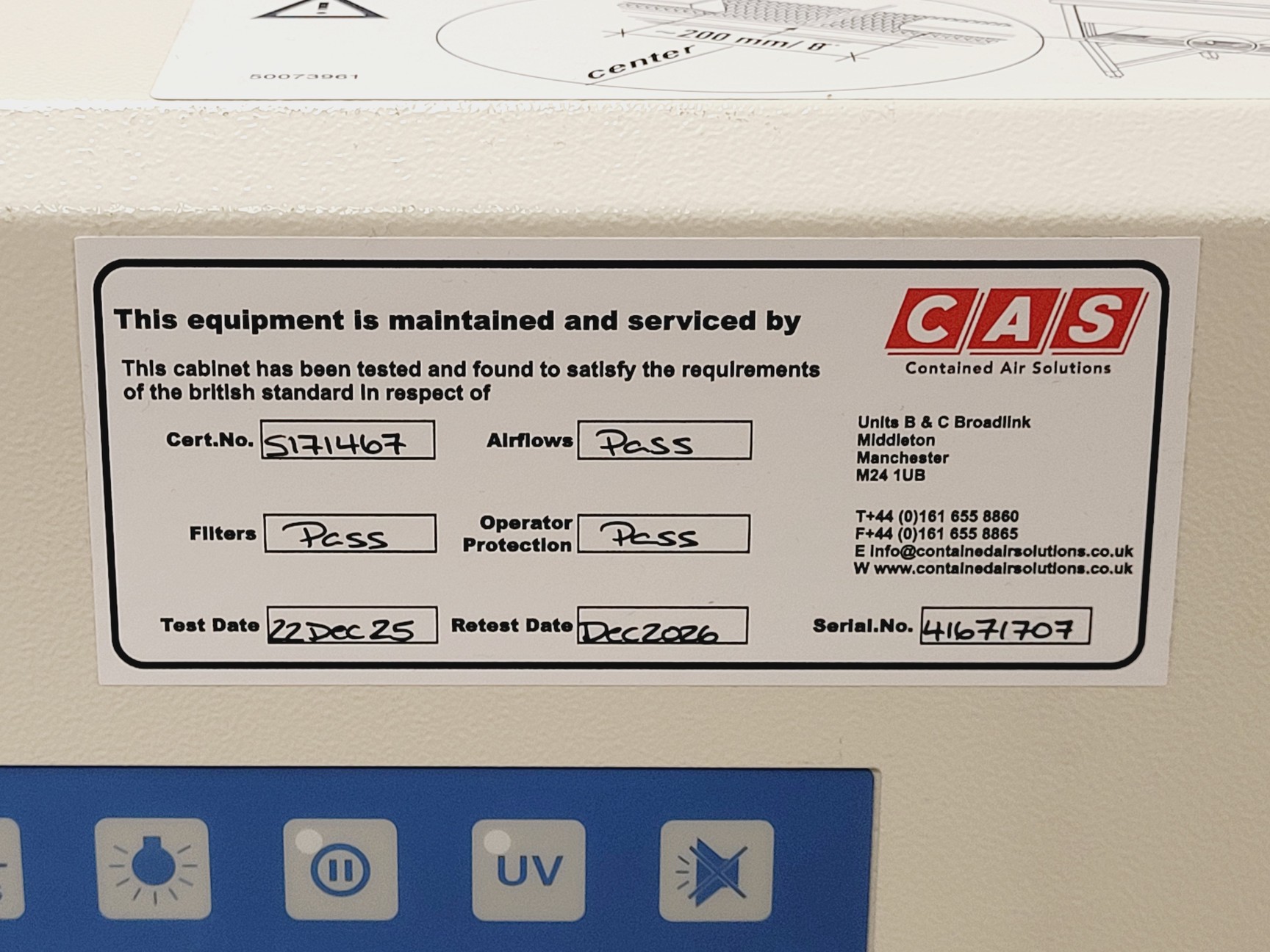Image of Thermo Scientific MSC-Advantage MSC 1.2 Class 2 Microbiological Safety Cabinet 