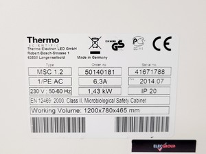 Thumbnail image of Thermo Scientific MSC-Advantage MSC 1.2 Class 2 Microbiological Safety Cabinet