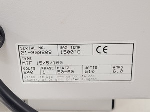 Thumbnail image of Carbolite Furnace Model - MTF 15/5/100 Lab