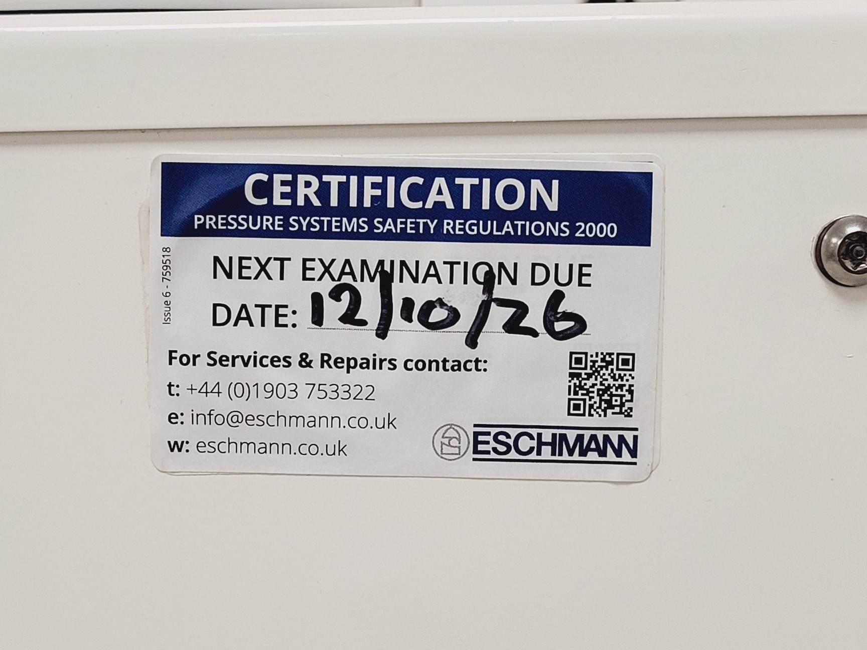 Image of Eschmann Little Sister SES 3000B Vacuum Autoclave Lab
