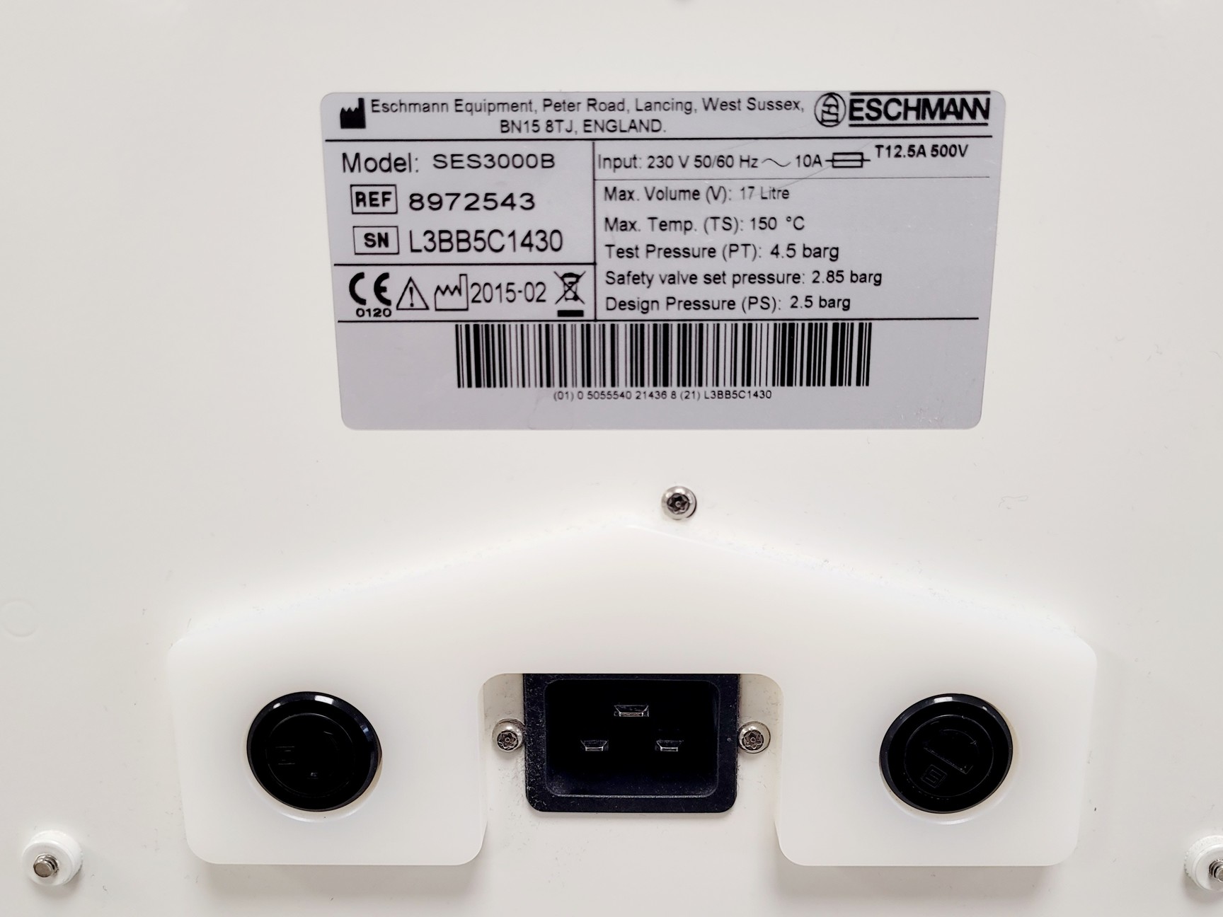 Image of Eschmann Little Sister SES 3000B Vacuum Autoclave Lab