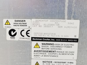 Thumbnail image of Beckman Coulter Allegra 6R Centrifuge