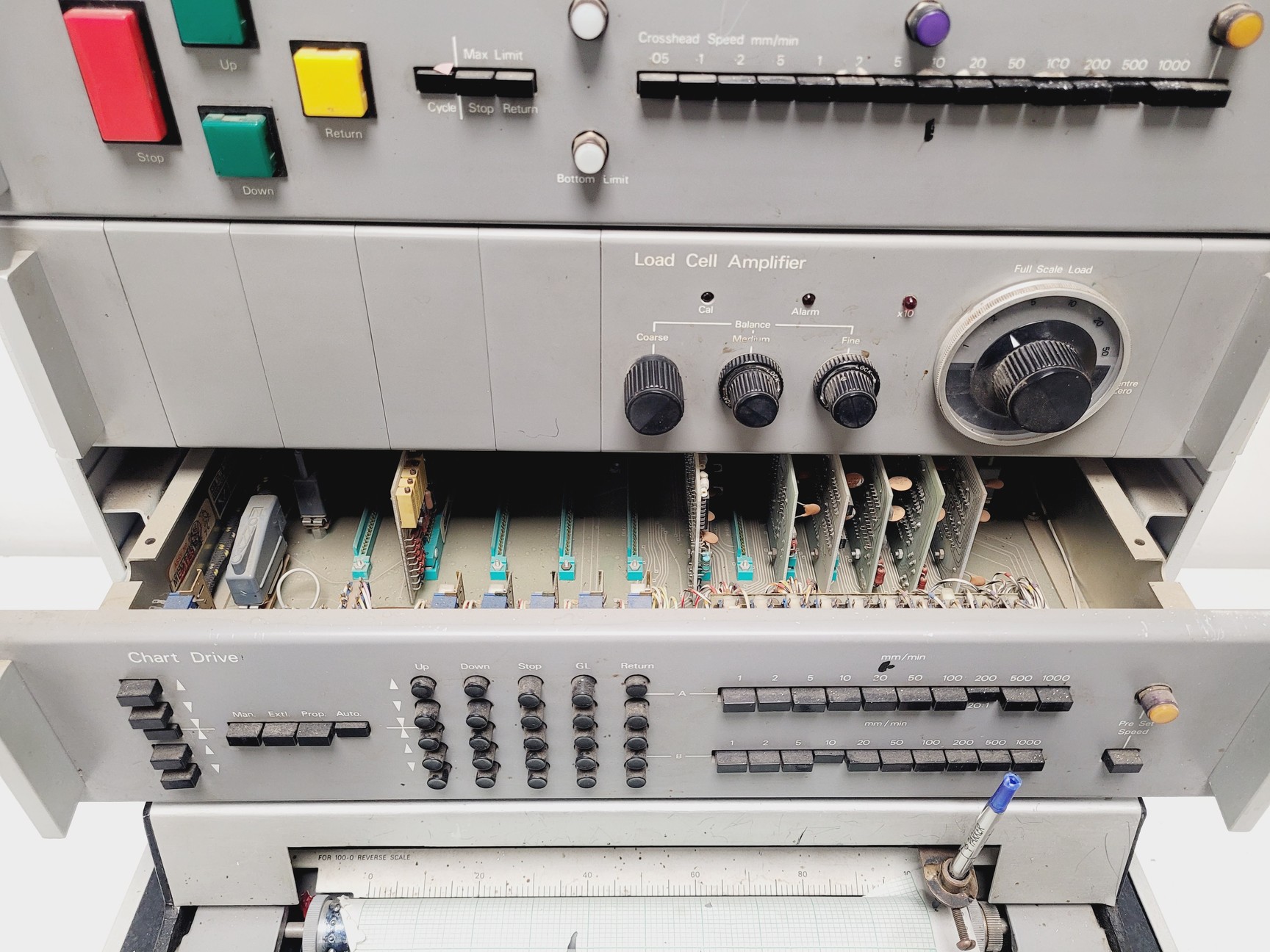 Image of Instron 1122 Universal Testing Machine w/ 3x Load Cells, Accessories 