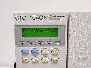 Thumbnail image of Shimadzu HPLC System w/ LC-10AD Pump, SPD-10A UV Detector, CTO-10AC Oven & DGU-1