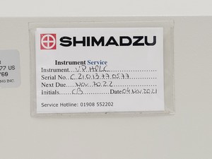 Thumbnail image of Shimadzu HPLC System w/ LC-10AD Pump, SPD-10A UV Detector, CTO-10AC Oven & DGU-1
