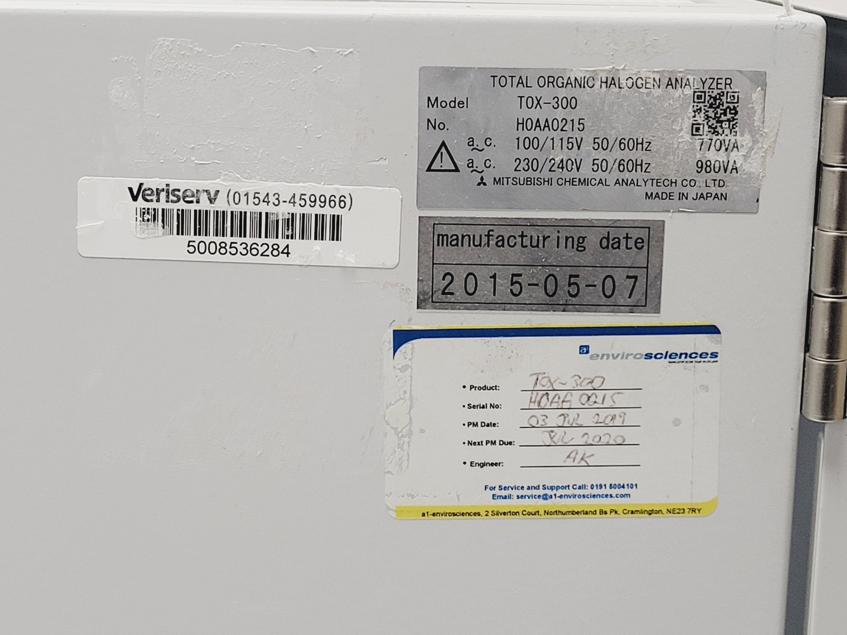 Image of Mitsubishi Chemical Analytech TOX-300 Total Organic Halogen Analyser Lab
